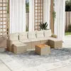 Image de vidaXL Salon de jardin avec coussins 8 pcs beige résine tressée