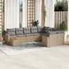 Image de vidaXL Salon de jardin et coussins 10 pcs mélange beige résine tressée