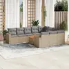 Image de vidaXL Salon de jardin et coussins 11 pcs mélange beige résine tressée