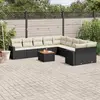 Image de vidaXL Salon de jardin 11 pcs avec coussins noir résine tressée