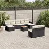 Image de vidaXL Salon de jardin 10 pcs avec coussins noir résine tressée