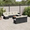Image de vidaXL Salon de jardin 11 pcs avec coussins noir résine tressée