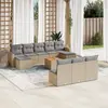 Image de vidaXL Salon de jardin et coussins 11 pcs mélange beige résine tressée