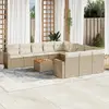 Image de vidaXL Salon de jardin avec coussins 12 pcs beige résine tressée