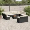 Image de vidaXL Salon de jardin avec coussins 13 pcs noir résine tressée