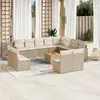 Image de vidaXL Salon de jardin avec coussins 13 pcs beige résine tressée