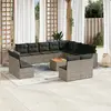 Image de vidaXL Salon de jardin avec coussins 13 pcs gris résine tressée