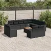Image de vidaXL Salon de jardin avec coussins 13 pcs noir résine tressée