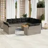 Image de vidaXL Salon de jardin avec coussins 13 pcs gris résine tressée