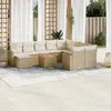 Image de vidaXL Salon de jardin 11 pcs avec coussins beige résine tressée