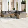Image de vidaXL Salon de jardin et coussins 12 pcs mélange beige résine tressée