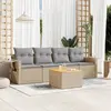 Image de vidaXL Salon de jardin avec coussins 5pcs mélange beige résine tressée