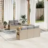 Image de vidaXL Salon de jardin avec coussins 6pcs mélange beige résine tressée