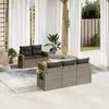 Image de vidaXL Salon de jardin 6 pcs avec coussins gris résine tressée