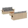 Image de vidaXL Salon de jardin avec coussins 7pcs mélange beige résine tressée