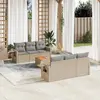Image de vidaXL Salon de jardin avec coussins 7pcs mélange beige résine tressée
