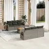 Image de vidaXL Salon de jardin avec coussins 7 pcs gris résine tressée