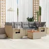 Image de vidaXL Salon de jardin avec coussins 7pcs mélange beige résine tressée