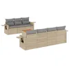 Image de vidaXL Salon de jardin avec coussins 8pcs mélange beige résine tressée