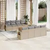 Image de vidaXL Salon de jardin avec coussins 9pcs mélange beige résine tressée