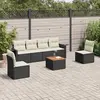 Image de vidaXL Salon de jardin 7 pcs avec coussins noir résine tressée