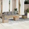 Image de vidaXL Salon de jardin avec coussins 7pcs mélange beige résine tressée
