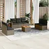 Image de vidaXL Salon de jardin 8 pcs avec coussins gris résine tressée