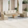Image de vidaXL Salon de jardin avec coussins 9 pcs beige résine tressée
