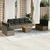 Image de vidaXL Salon de jardin 9 pcs avec coussins gris résine tressée