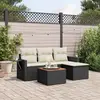 Image de vidaXL Salon de jardin 5 pcs avec coussins noir résine tressée