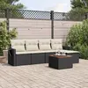 Image de vidaXL Salon de jardin 6 pcs avec coussins noir résine tressée
