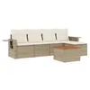 Image de vidaXL Salon de jardin avec coussins 6 pcs beige résine tressée