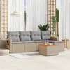Image de vidaXL Salon de jardin avec coussins 6pcs mélange beige résine tressée