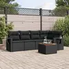 Image de vidaXL Salon de jardin 6 pcs avec coussins noir résine tressée