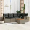 Image de vidaXL Salon de jardin 6 pcs avec coussins gris résine tressée