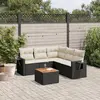 Image de vidaXL Salon de jardin 6 pcs avec coussins noir résine tressée