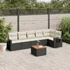 Image de vidaXL Salon de jardin 7 pcs avec coussins noir résine tressée