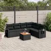 Image de vidaXL Salon de jardin 7 pcs avec coussins noir résine tressée