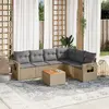 Image de vidaXL Salon de jardin avec coussins 7pcs mélange beige résine tressée