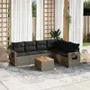 Image de vidaXL Salon de jardin avec coussins 7 pcs gris résine tressée