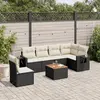 Image de vidaXL Salon de jardin 7 pcs avec coussins noir résine tressée