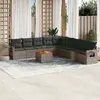 Image de vidaXL Salon de jardin avec coussins 10 pcs gris résine tressée