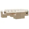Image de vidaXL Salon de jardin 11 pcs avec coussins beige résine tressée