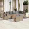Image de vidaXL Salon de jardin et coussins 11 pcs mélange beige résine tressée