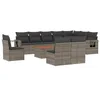 Image de vidaXL Salon de jardin 11 pcs avec coussins gris résine tressée