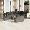 Image de vidaXL Salon de jardin 11 pcs avec coussins gris résine tressée