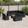 Image de vidaXL Salon de jardin 12 pcs avec coussins noir résine tressée