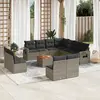 Image de vidaXL Salon de jardin avec coussins 12 pcs gris résine tressée
