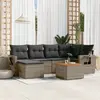 Image de vidaXL Salon de jardin avec coussins 7 pcs gris résine tressée