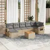 Image de vidaXL Salon de jardin avec coussins 8pcs mélange beige résine tressée